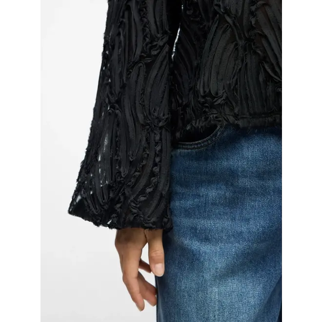 blouse met applicaties zwart