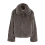 nmevie l/s fur jacket, charcoal gray