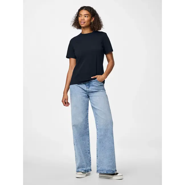 PIECES t-shirt boxy fit donkerblauw
