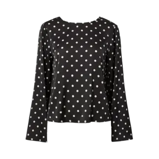 PIECES satijnlook top met stippen