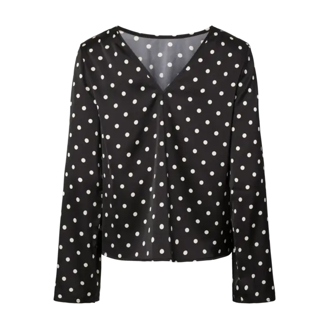 PIECES satijnlook top met stippen