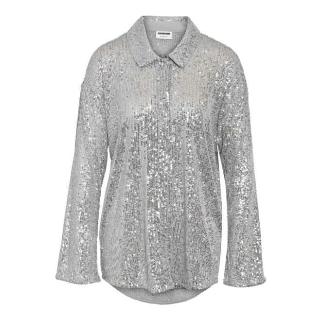sequin blouse zilver