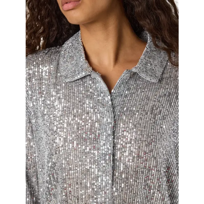 sequin blouse zilver