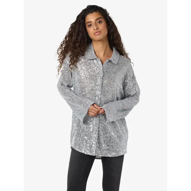 Noisy may sequin blouse zilver