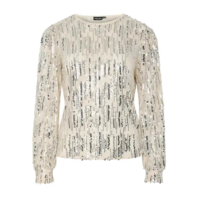 sequin top beige