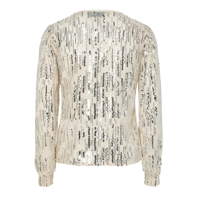 sequin top beige