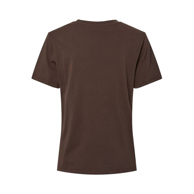 PIECES t-shirt boxy fit bruin