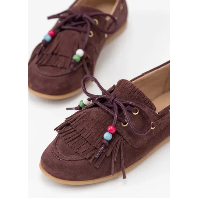 DWRS Latty fringes, bordeaux suede