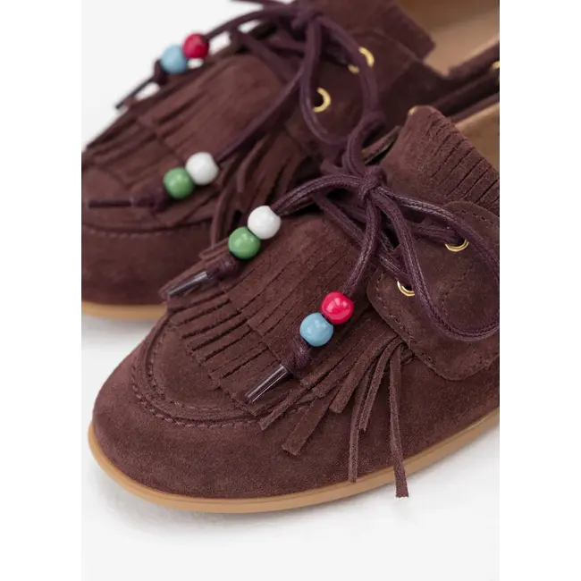 DWRS Latty fringes, bordeaux suede