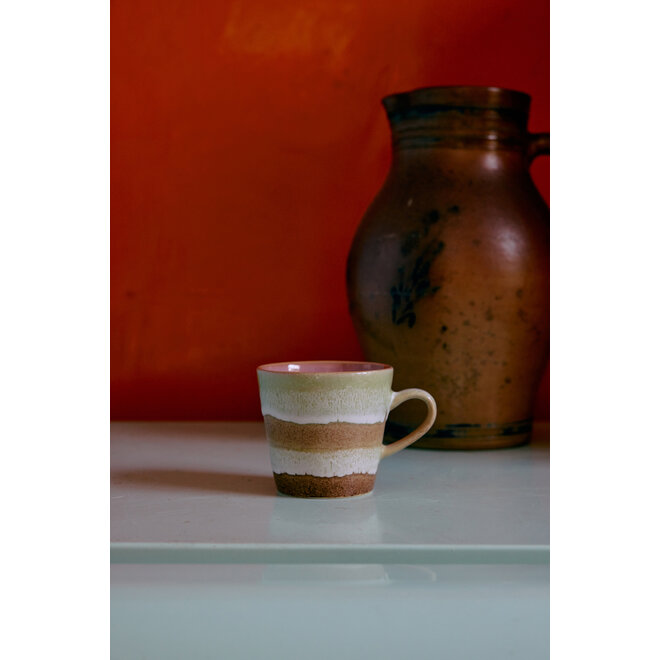 70s ceramics, americano mug, umber