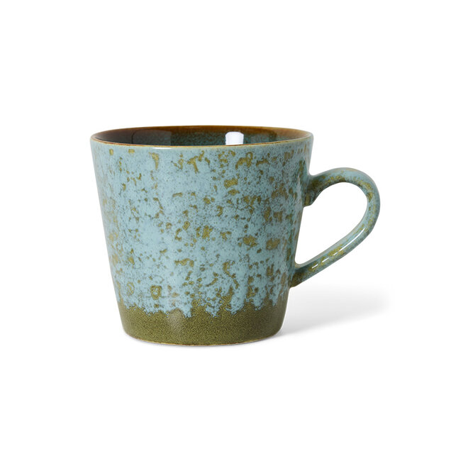70s ceramics cappuccino mug, verdigris