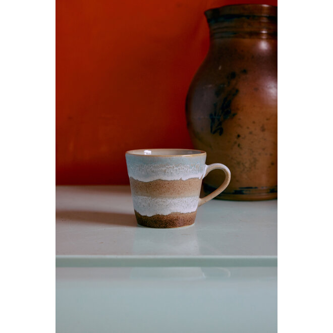 70s ceramics cappuccino mug, skyline