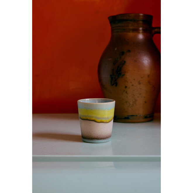 70s ceramics, coffee mug, glint