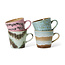 HK Living 70s ceramics: cappuccino mugs dada, set of 4