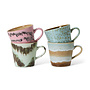 70s ceramics: cappuccino mugs dada, set of 4