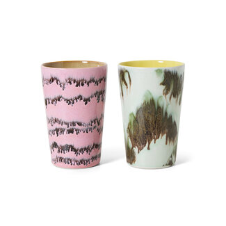 HK Living 70s ceramics: tea mugs baroque, set of 2