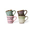 HK Living 70s ceramics: espresso mugs brutalism, set of 4