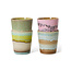 HK Living 70s ceramics: coffee mugs pop art, set of 4