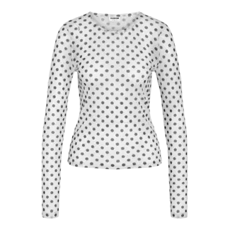 Noisy may mesh top kleine polkadot wit