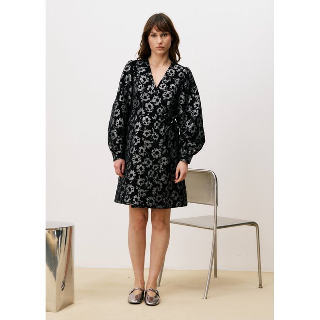 jaquard jurk met bloemen