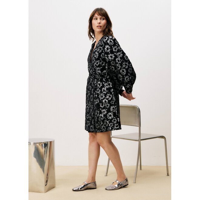 jaquard jurk met bloemen