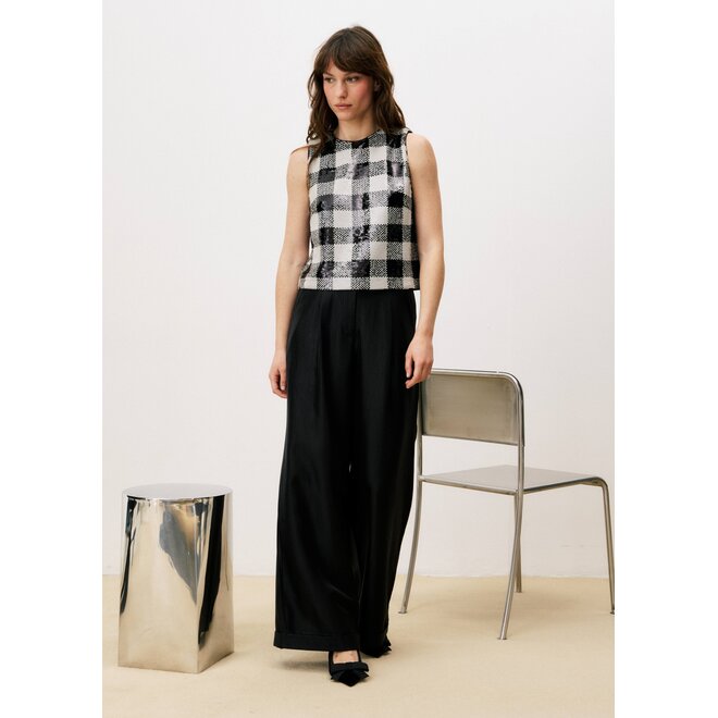 pantalon silk look zwart