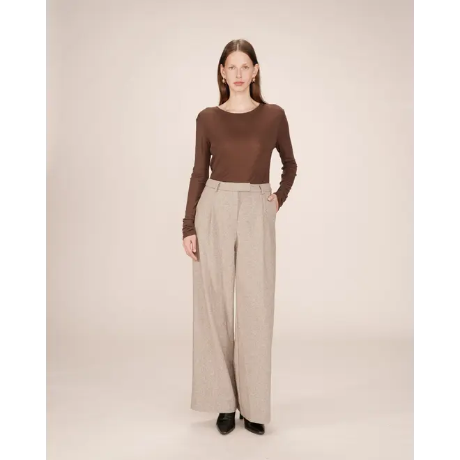 pantalon wolmix greige