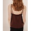 Grace&Mila top met kant chocoladebruin
