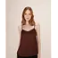 Grace&Mila top met kant chocoladebruin