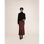 rok silk look chocoladebruin