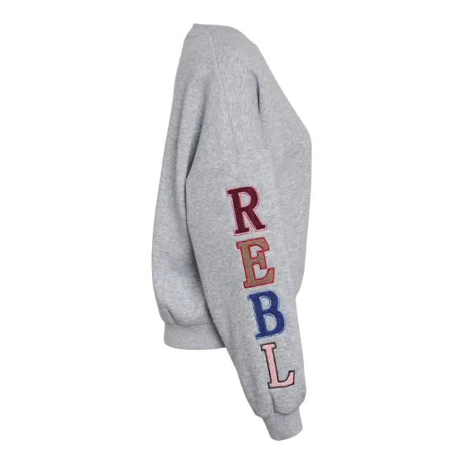 sweater met letterapplicaties