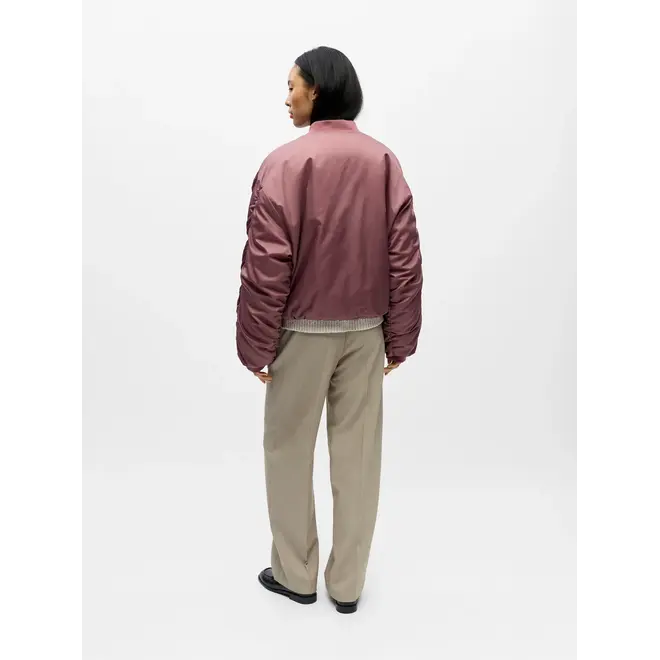 bomberjacket satijn burgundy