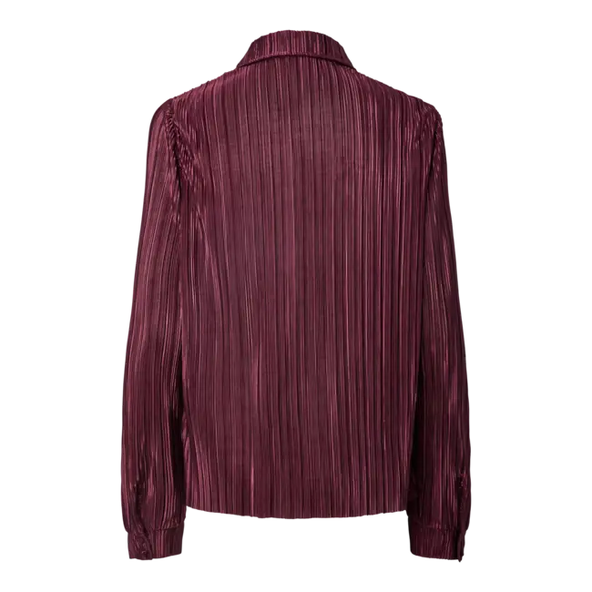 PIECES plisse blouse glanzend bordeaux