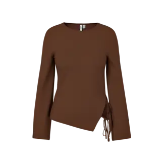 HYPEDROP top met strikdetails bruin