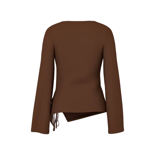 HYPEDROP top met strikdetails bruin