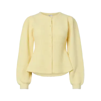 PIECES knit cardigan geel