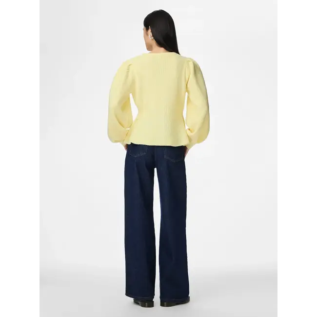 PIECES knit cardigan geel