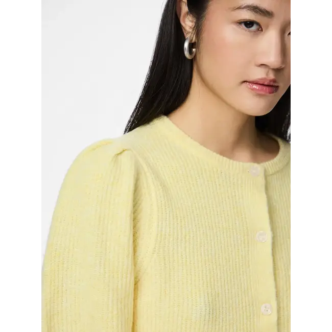 PIECES knit cardigan geel