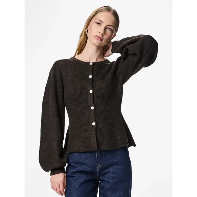 PIECES knit cardigan choco