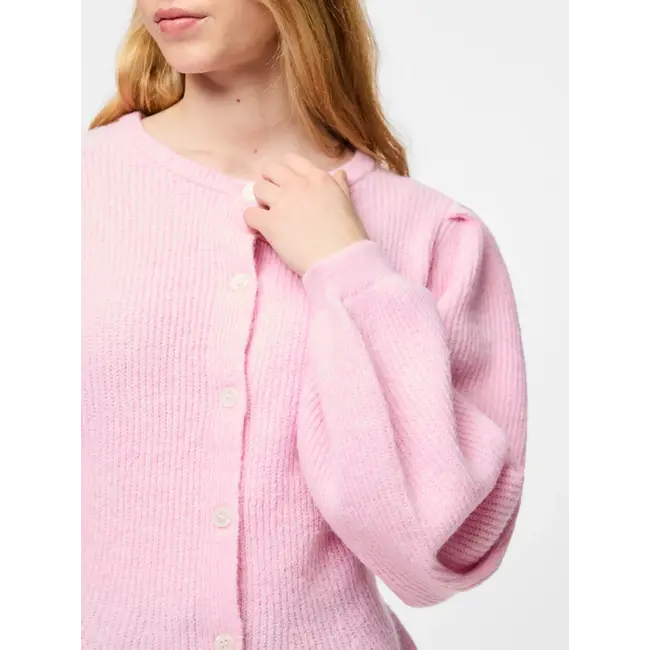 PIECES knit cardigan roze