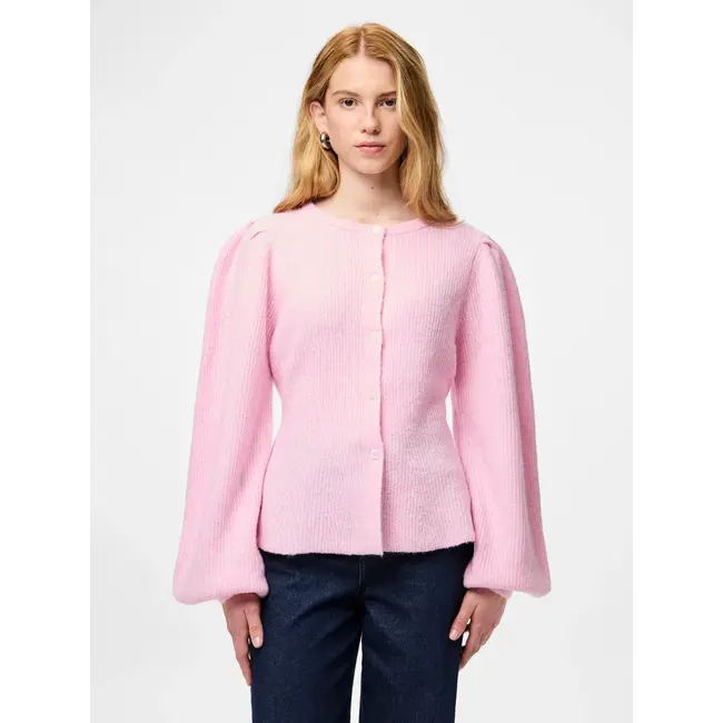 PIECES knit cardigan roze
