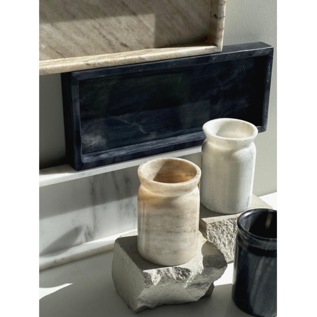 Wellmark Marble jar warm beige