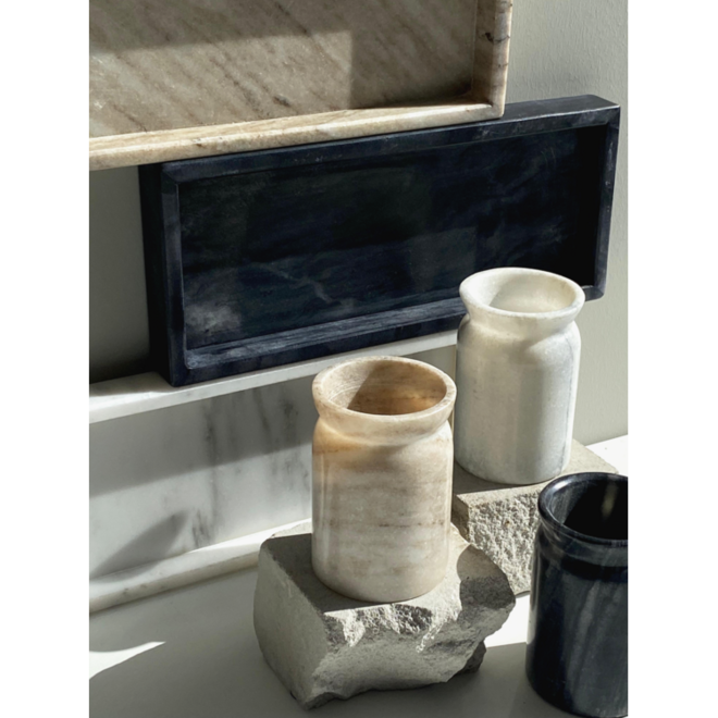 Marble jar warm beige