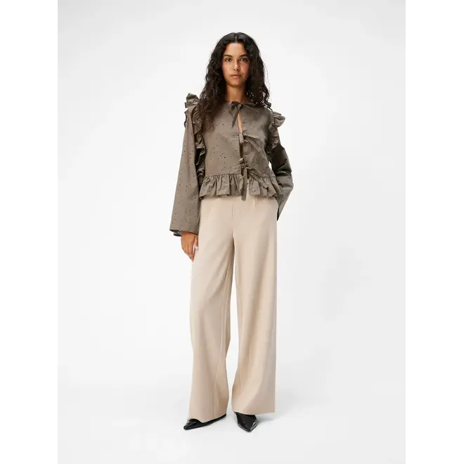 Lisa wide pants, humus/melange