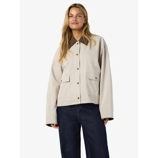 Noisy may jacket met corduroy kraag