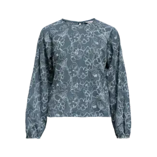 Object top met geborduurde bloemen
