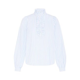 B.Young gestreepte blouse met accentkraag
