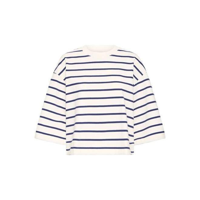 boatneck top gestreept blauw