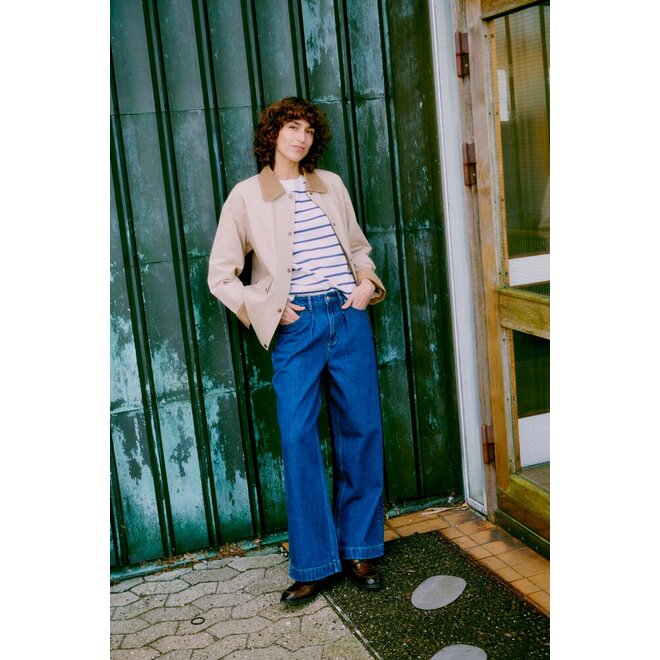 boatneck top gestreept blauw