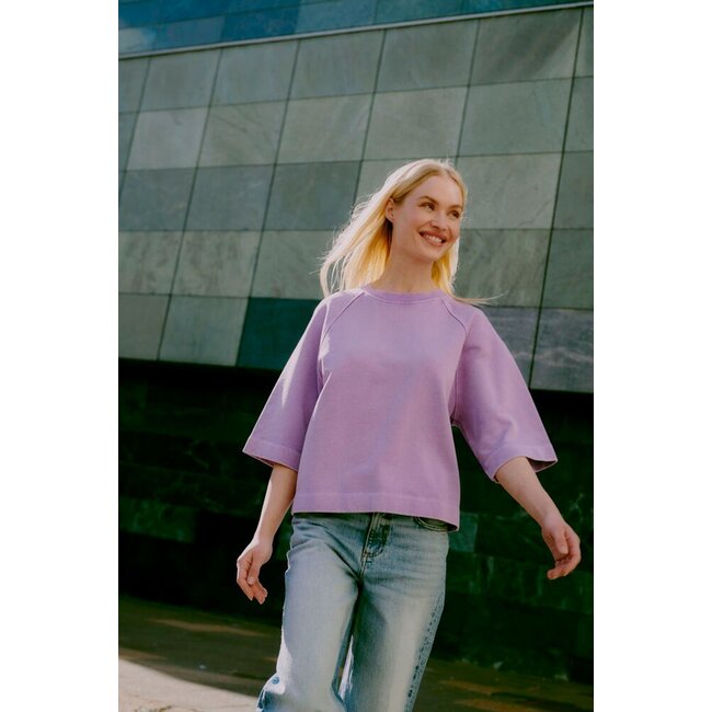 B.Young sweater korte mouw lavendel